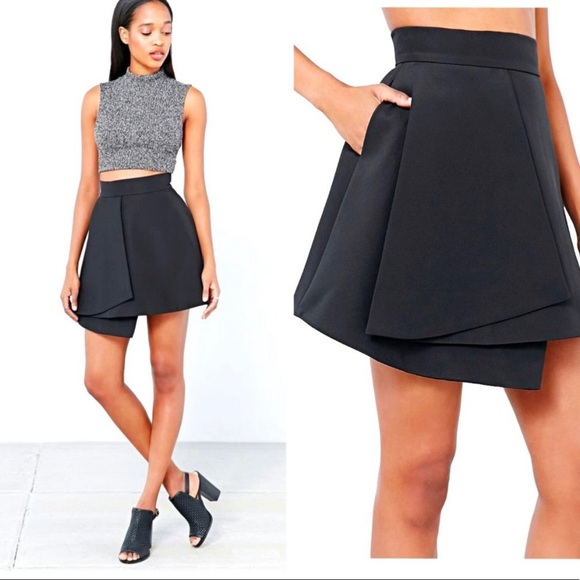 Revolve C/MEO COLLECTIVE black asymmetrical skirt - Picture 1 of 5